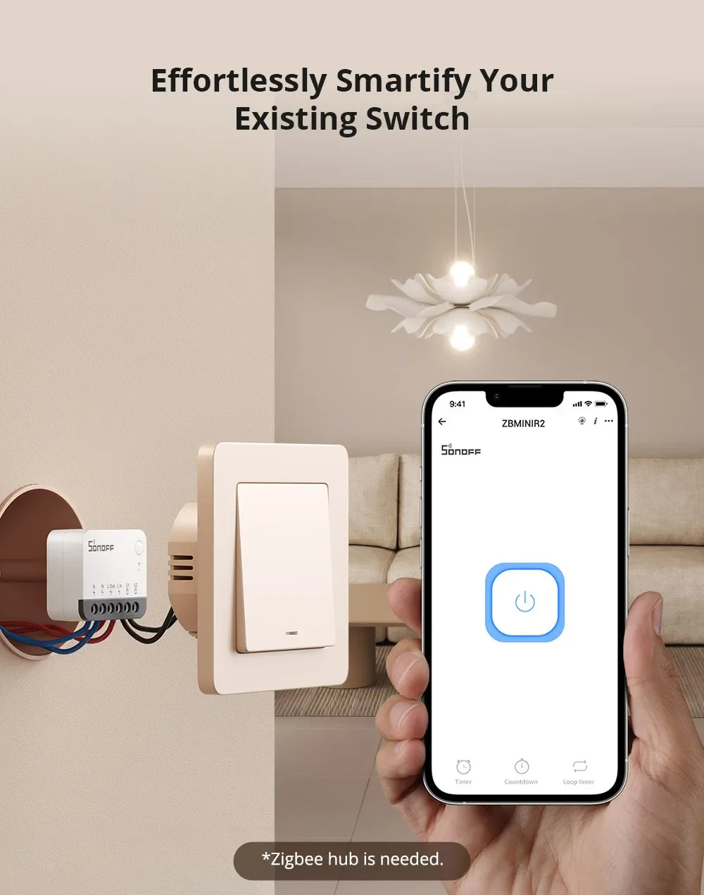 Zigbee Smart Switch ZBMINIR2 - Compact 2-Way Smart Home Automation Module Tidesmit