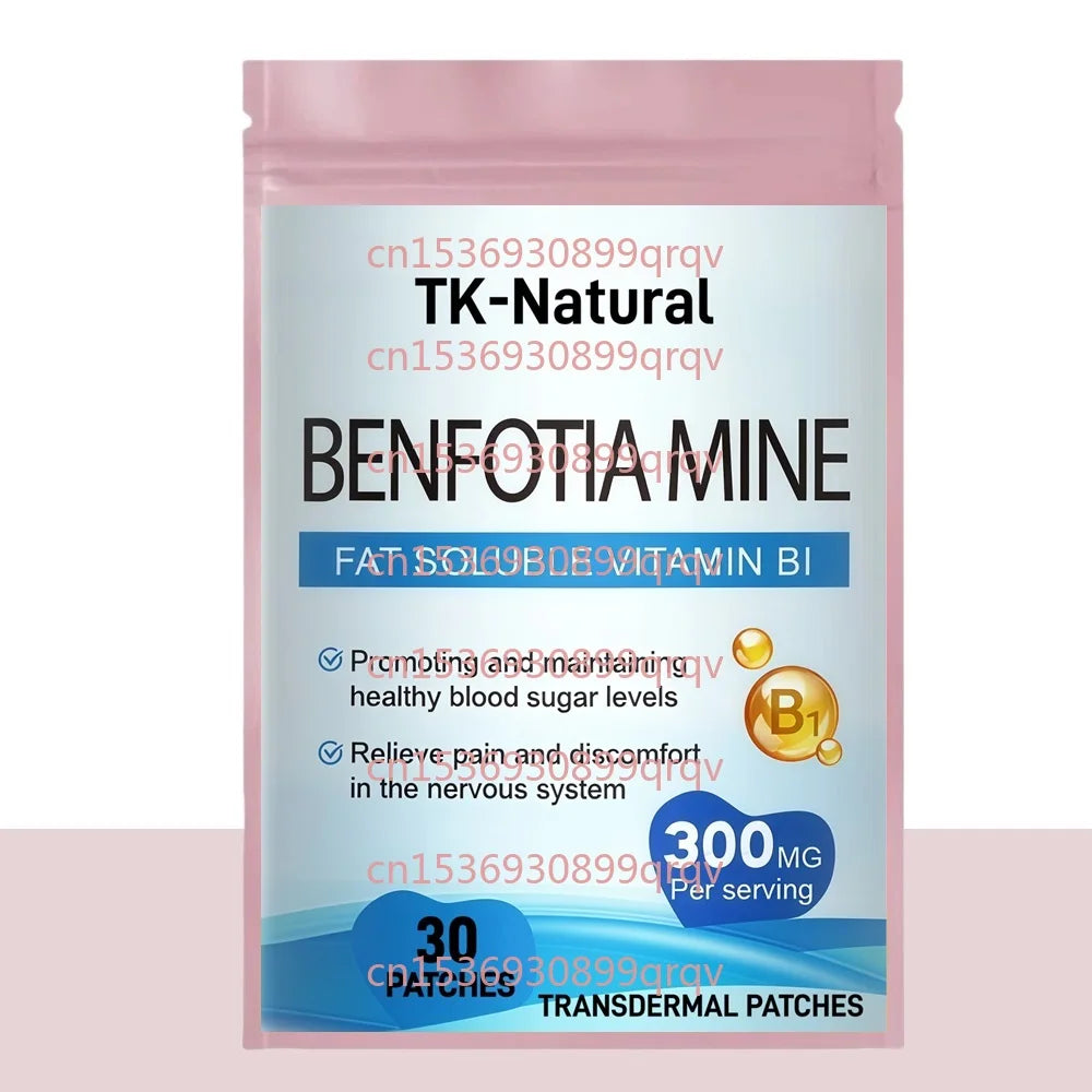 Tidesmit 30 Benfotiamine Transdermal Patches: High-Bioavailability Vitamin B1 Supplement for Nervous System Health.