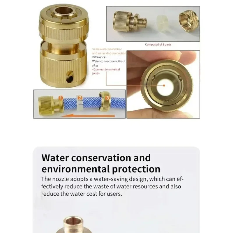 4-way Water Quick Connector High Pressure Quick Coupling For Car Washer Water Gun Adapter Joints Garden Irrigation 2027