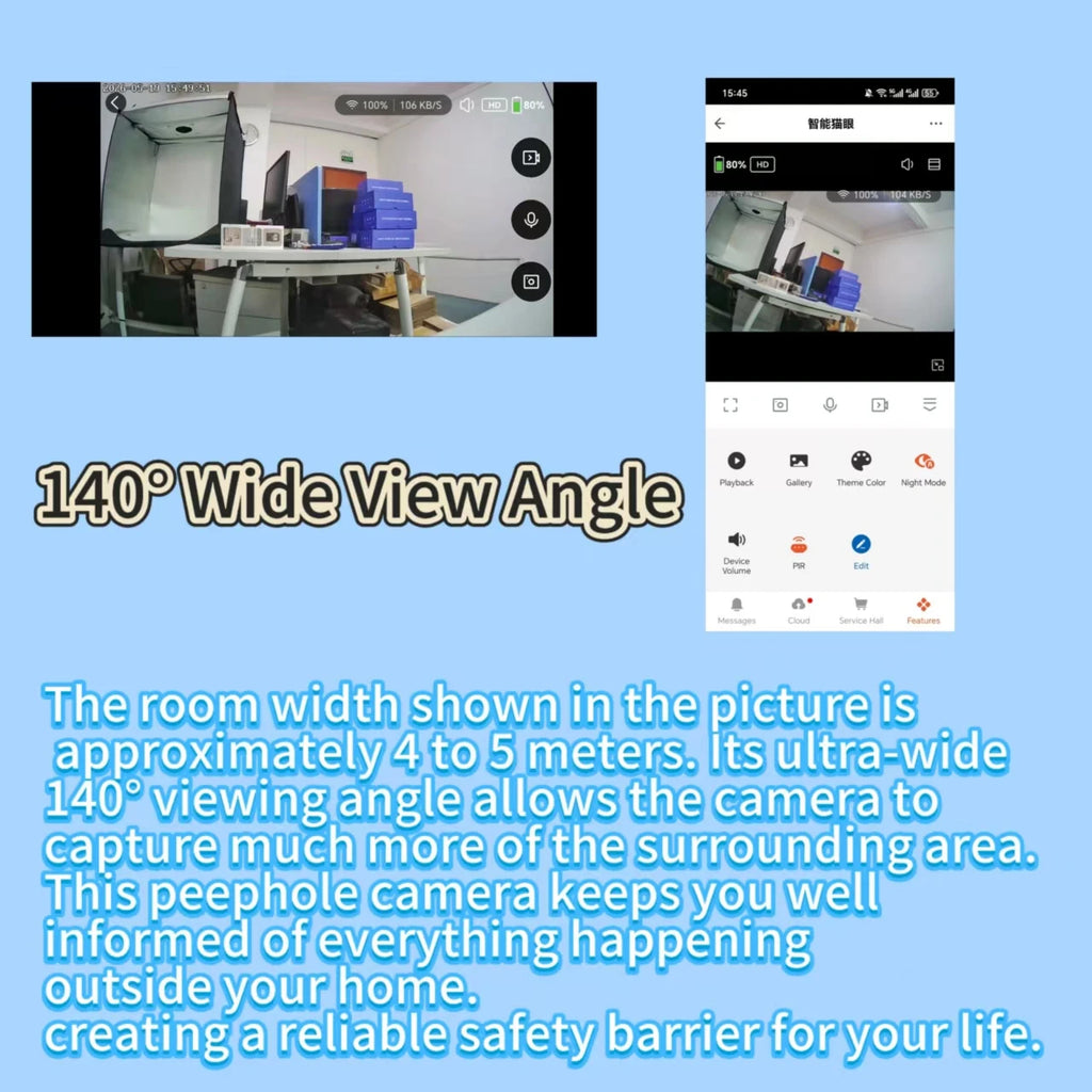 Tuya Smart Two Way Audio Door Eye Viewer With 3MP Camera Tuya 140 Degree Wide Angle Night Vision Video Door Phone Intercom