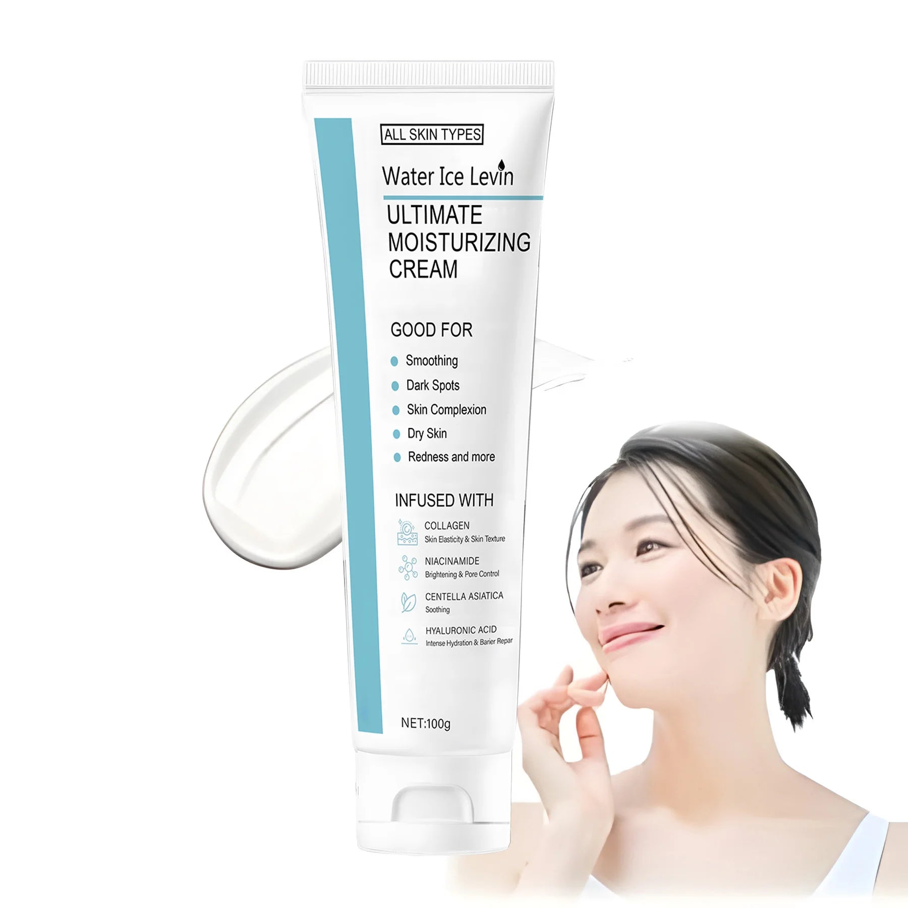 All-Purpose Moisturizing and Repairing Cream, Centella Asiatica + 5% Niacinamide, Collagen Synergistically Works for Long-Lasting Effects, Fine Skin Texture, Deep Hydration, and Improvement of Dullness