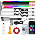 10-in-1 Car Ambient LED Lighting Kit - Customizable Atmosphere Lamp 10in1 Tidesmit