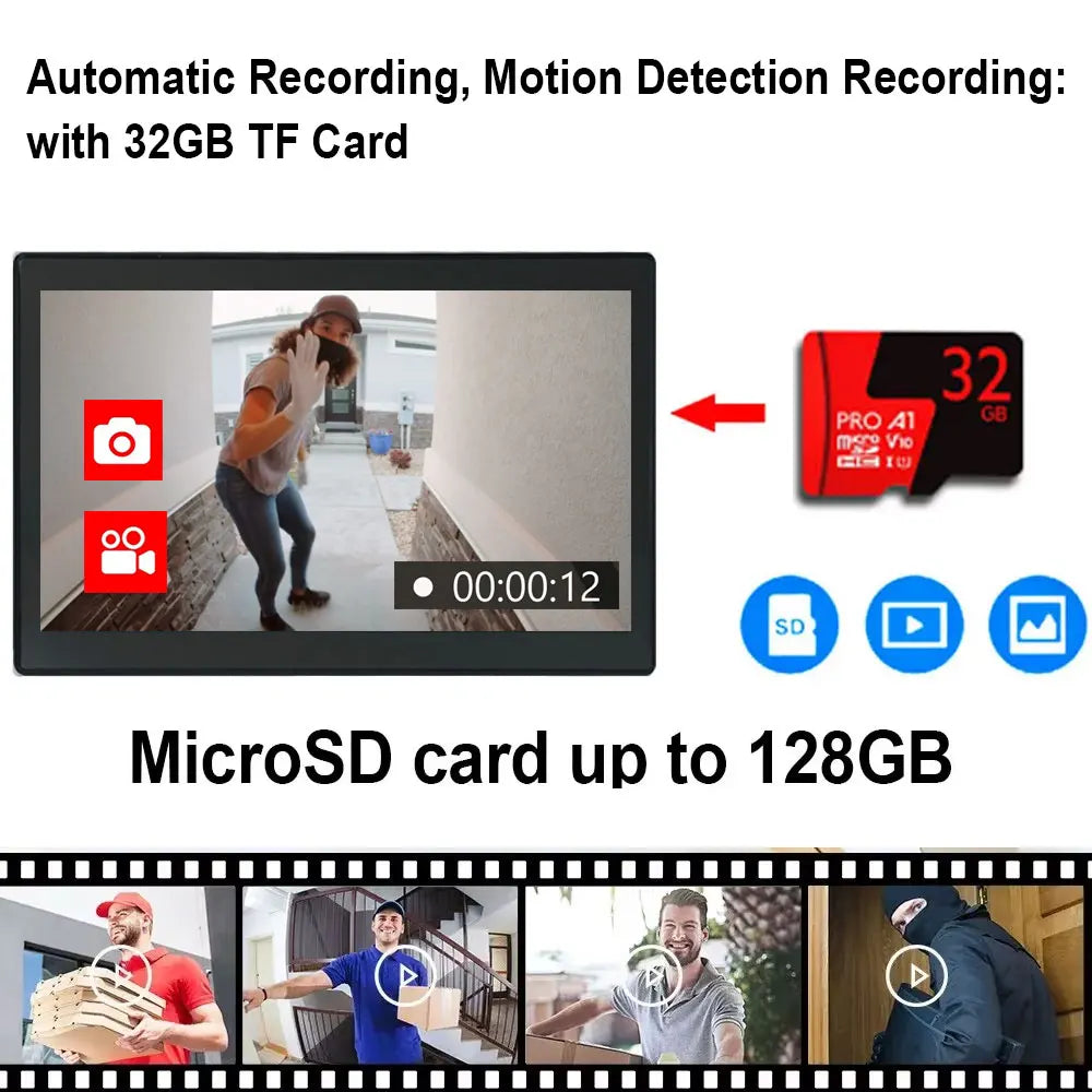 Tuya 1080P 5G Wifi 7/10 Inch 2pcs Touch Monitor for Apartment System Home Security 2 Wire Doorbell Card Swipe APP NFC unlock