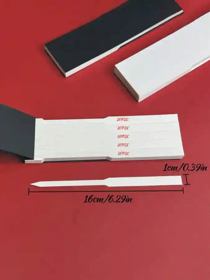 100pcs disposable white fragrance test paper strips for perfume, essential oil testing, and scent sampling.