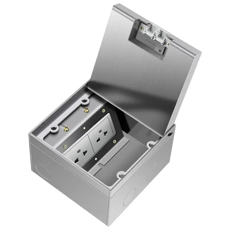 Wholesale Flat Floor Hidden Socket EU Socket Outlets Embedded Electrical Stainless Steel Marble Floor Socket Box
