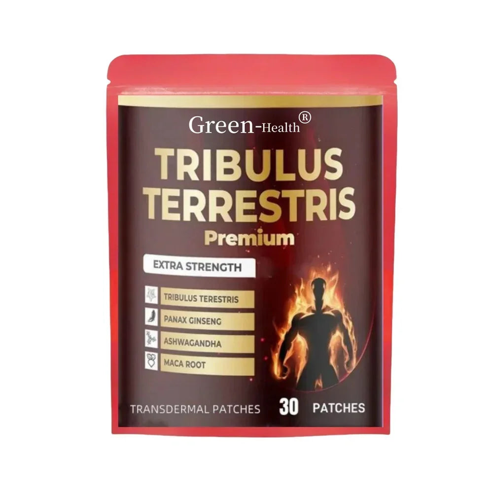 30 Patches Tribulus Terrestris Transdermal Patches With Ashwagandha, Panax Ginseng, Saw Palmetto, Maca For Men & Women