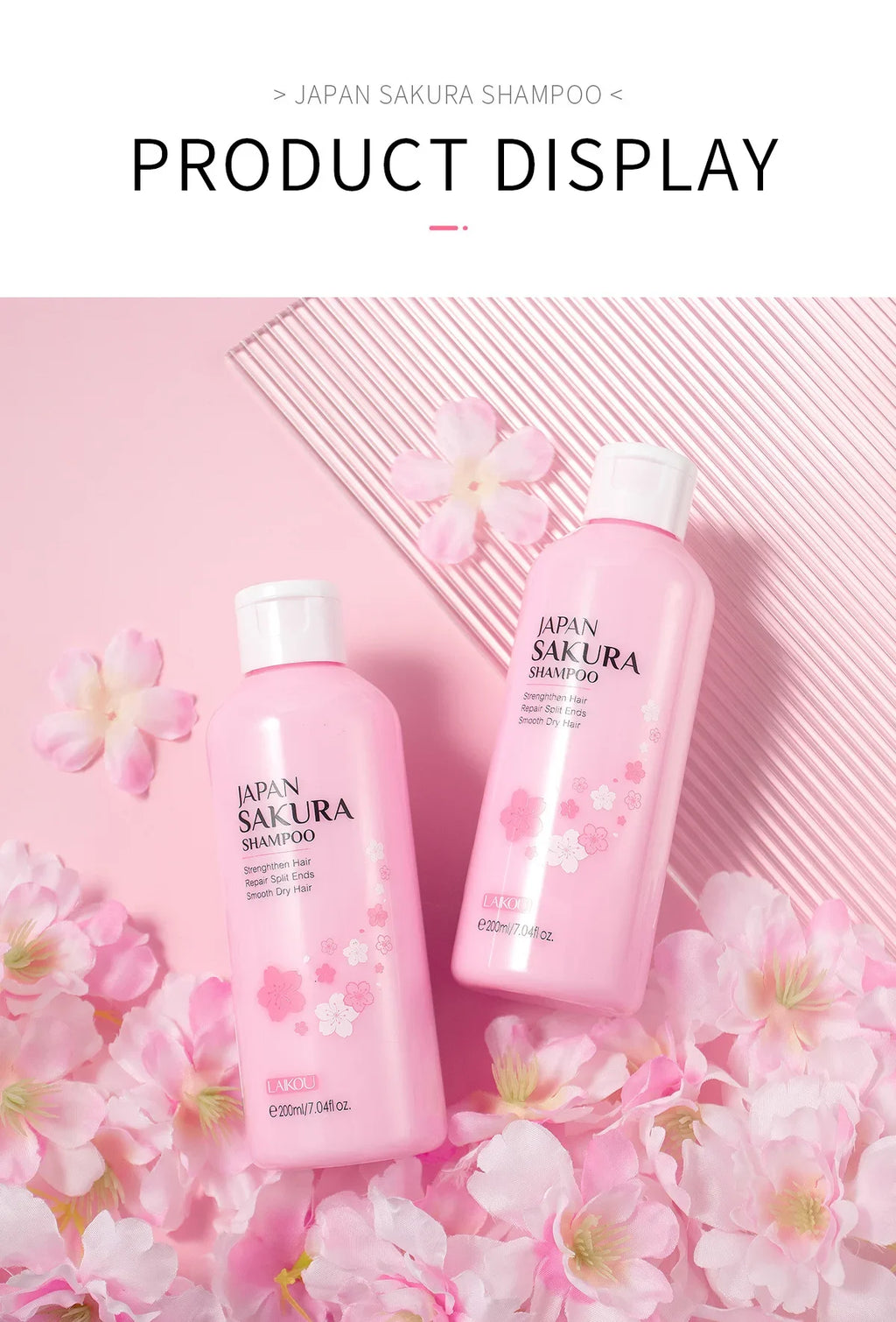 LAIKOU Sakura Shampoo And Hair Conditioner Cherry Blossom Nourishing Repair Dry Hair Smooth Anti Frizz Moisturizing Hair Care