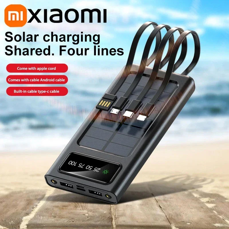 Portable Fast Charging Power Bank 80000mAh - 200000mAh with 4 Cables Tidesmit