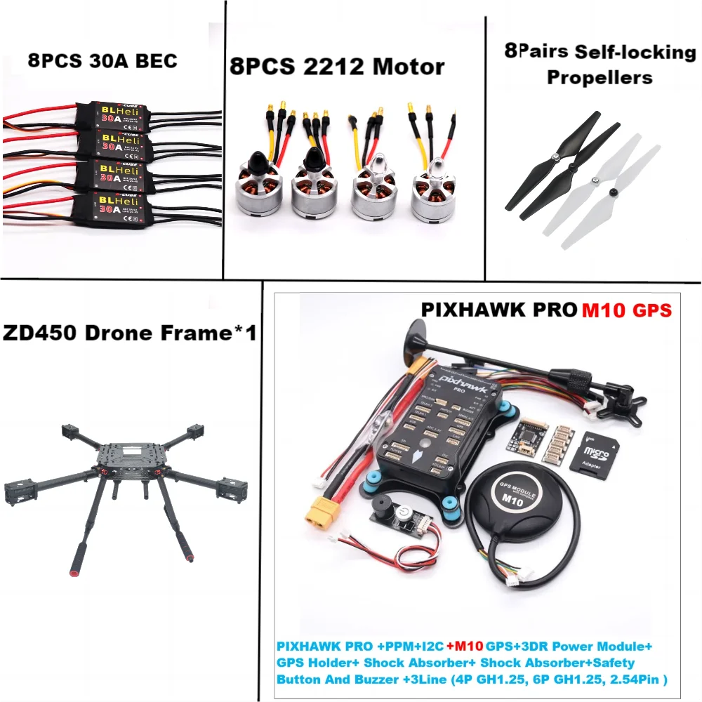 F450 GPS Quadcopter Drone Kit with Ardupilot and M10 Precision Tracking Standard package M10 Tidesmit