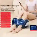 Electric shiatsu foot and calf massager with heated roller technology for deep tissue pain relief and stress relaxation.