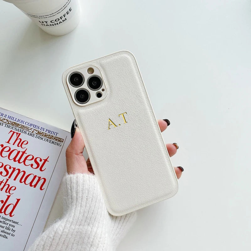 Personalised iPhone Case: Custom Initial Slim Fit Cover with Drop Protection White Tidesmit