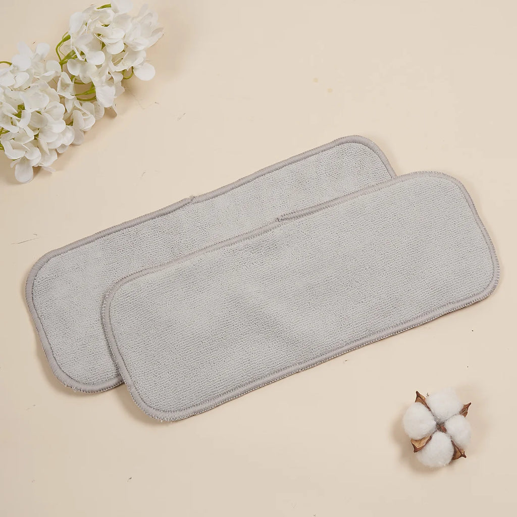 HappyFlute New Nappy Insert 3Layers Grey Microfiber Diaper Inserts 35x13.5cm Use Together With Pocket Cloth Diaper