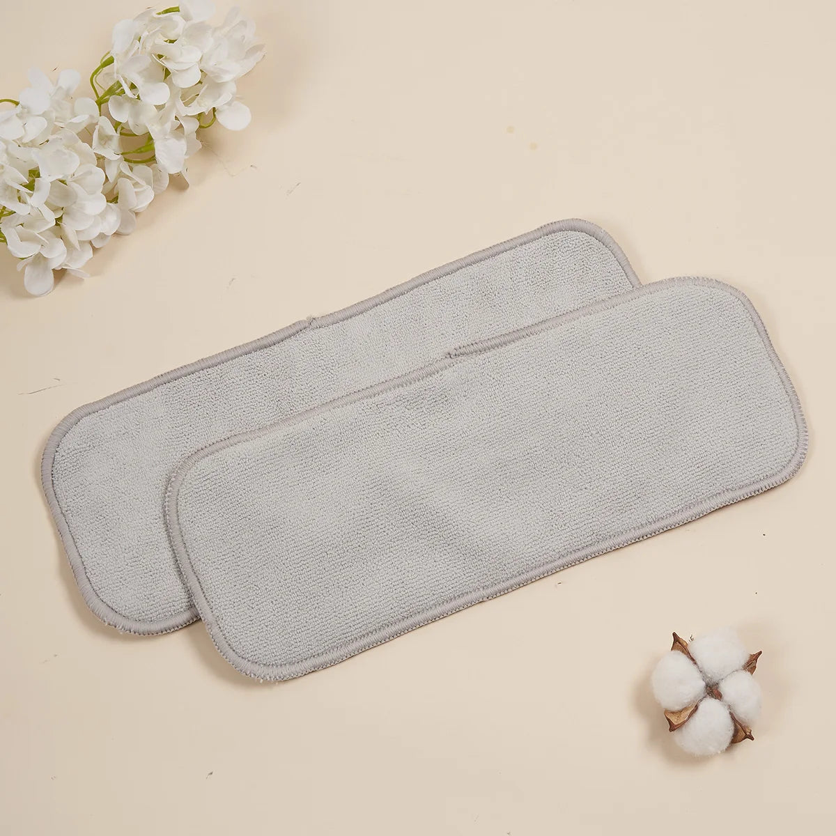 HappyFlute New Nappy Insert 3Layers Grey Microfiber Diaper Inserts 35x13.5cm Use Together With Pocket Cloth Diaper