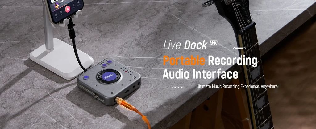 A20 Audio Interface for Live Streaming | Portable Wireless Recording Dock Tidesmit