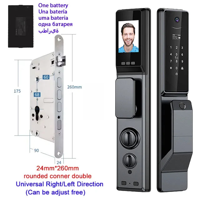 Waterproof Outdoor Smart  Lock Wifi Alexa Tuya APP Aluminium Alloy Material Fingerprint Password Smart Door Lock With Camera
