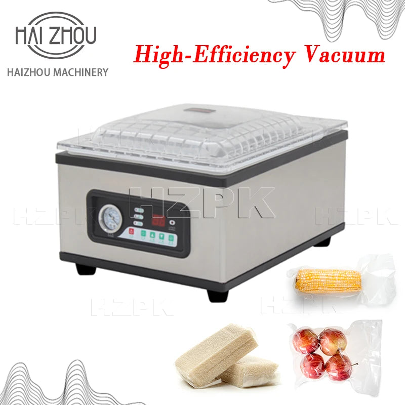 HAIZHOU Commercial Vacuum Sealer Machine Automatic Chamber Food Packaging Machine Desktop Stainless Steel Sealer for Meat Fruit