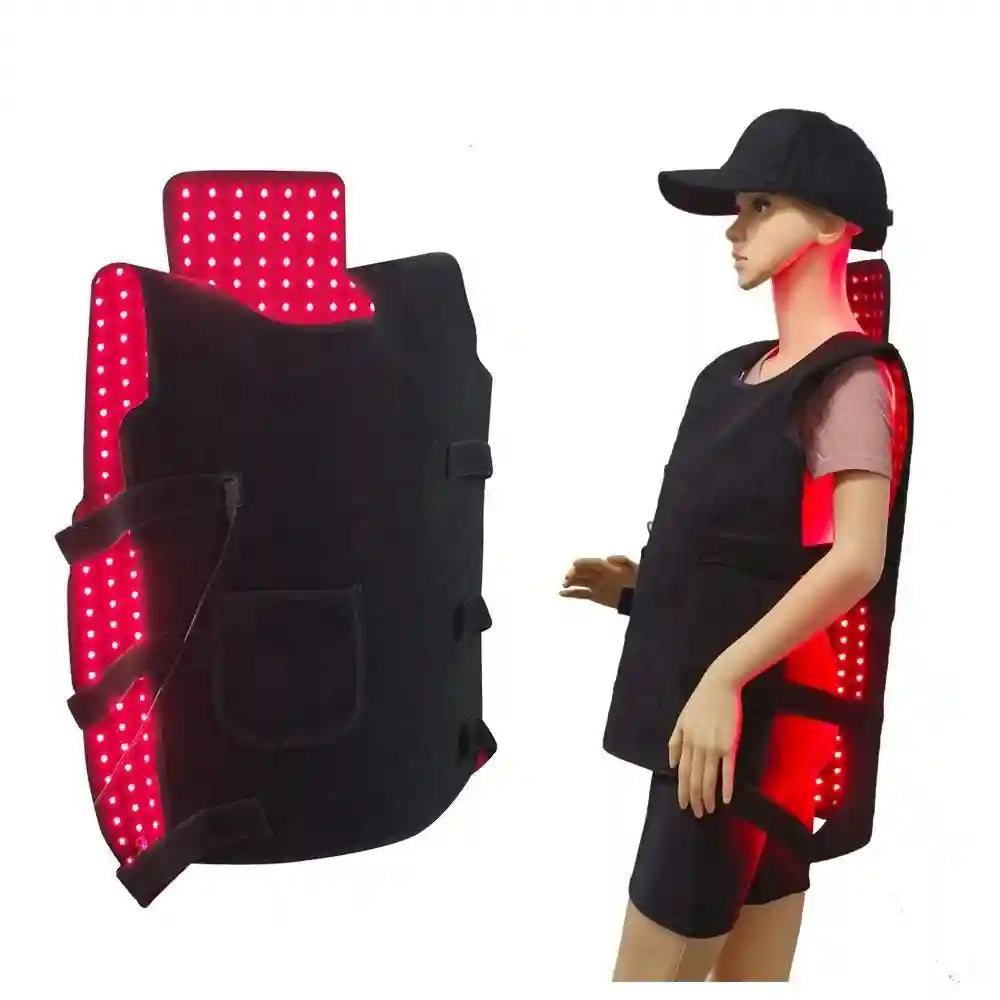 Red Light Therapy Vest - 660nm/850nm Back Muscle Relief Wrap Back Massage Instrument Tidesmit