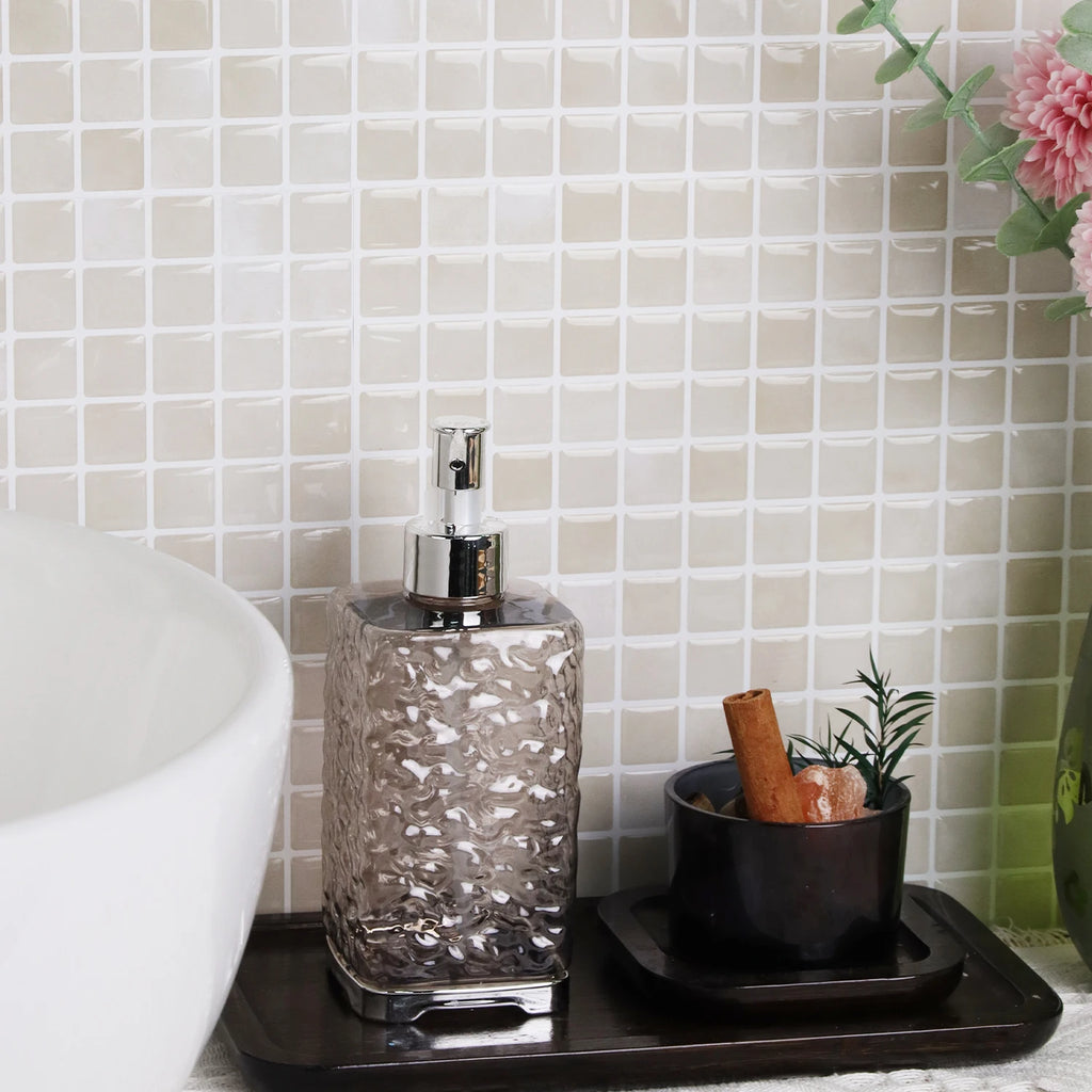 10 Sheets Brick Wall Stickers 3D Mosaic Patterned Vinyl Tiles Marble Textured Surface Wallpaper For Home Application