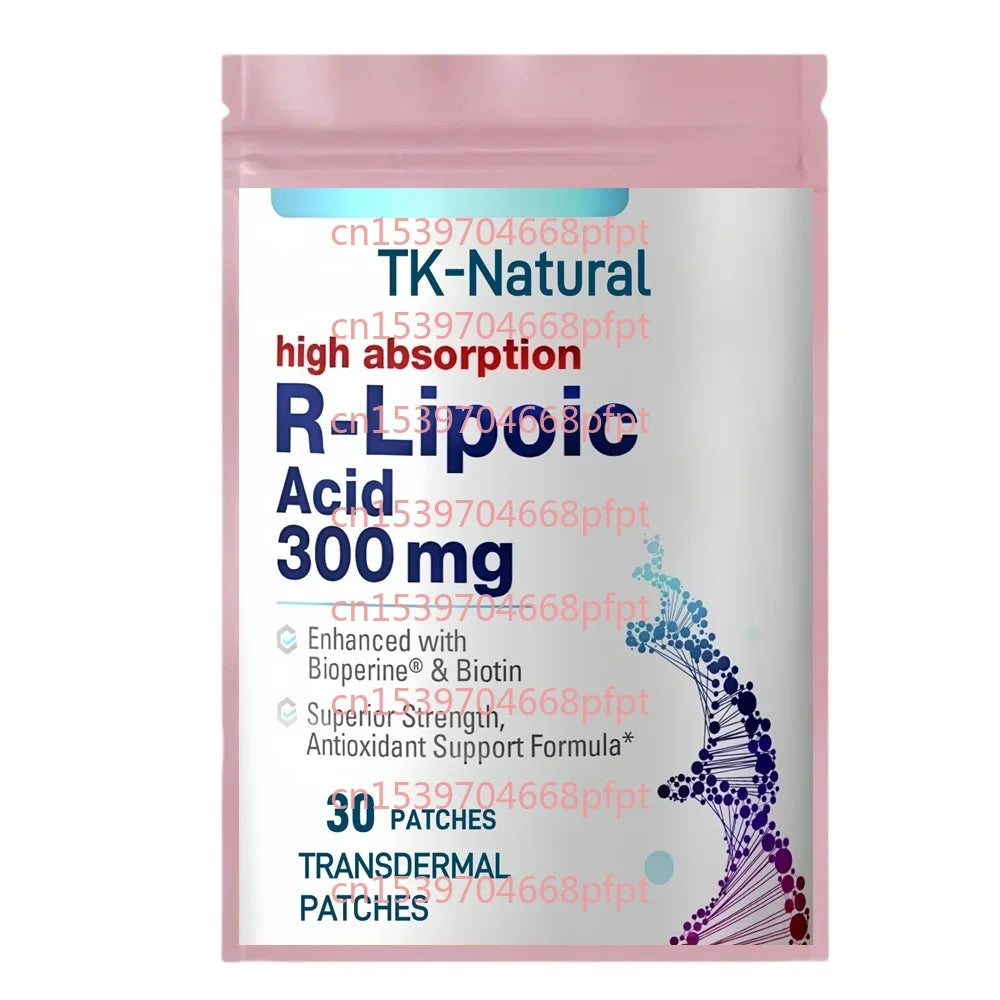 30 Patches R-Lipoic Acid Transdermal Patches with Biotin Antioxidant Support Promotes Energy