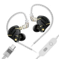 KZ ZS12 Pro Hybrid In-Ear Monitors HiFi Wired Earphones - Tidesmit black with mic-C Tidesmit