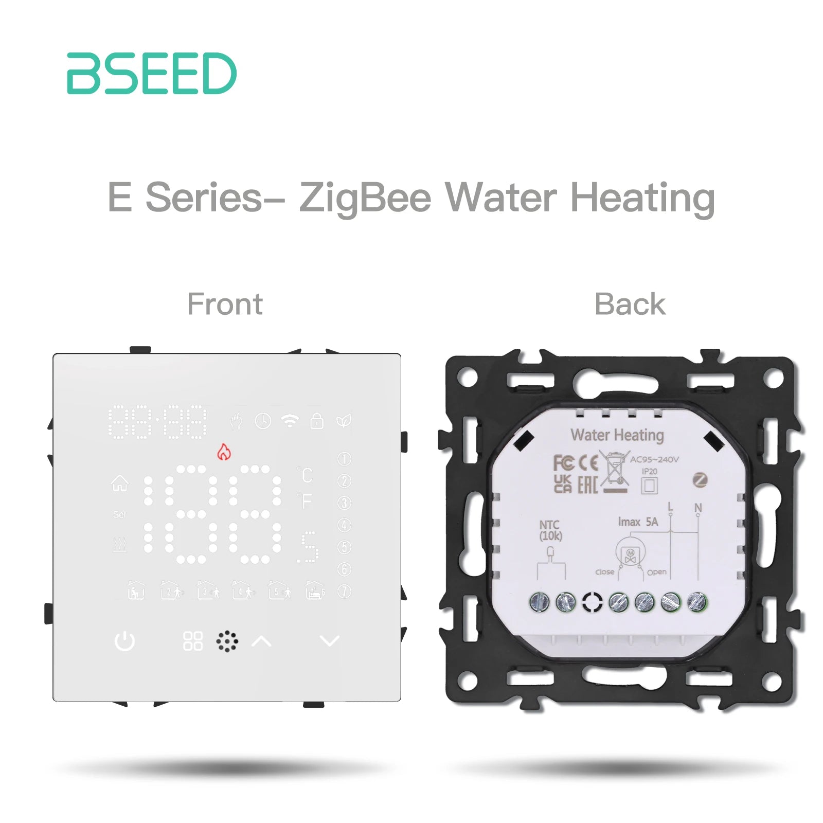 BSEED Zigbee Smart Electric Water Gas Boiler Floor Heating Thermostat Large Panels EU/FR Socket Modules Plastic Frames DIY Parts