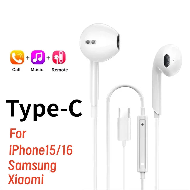Tidesmit Wired Earphones for USB-C and Lightning Devices - 2 Pack Type C Tidesmit