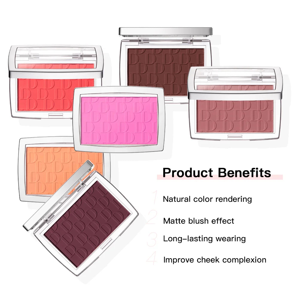 Tidesmit matte natural peach cheek tint blush palette showing waterproof texture and contour shade detail