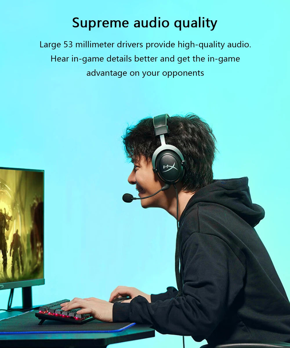 HyperX Cloud II Over-Ear Gaming Headset – 7.1 Surround Sound, Black Tidesmit