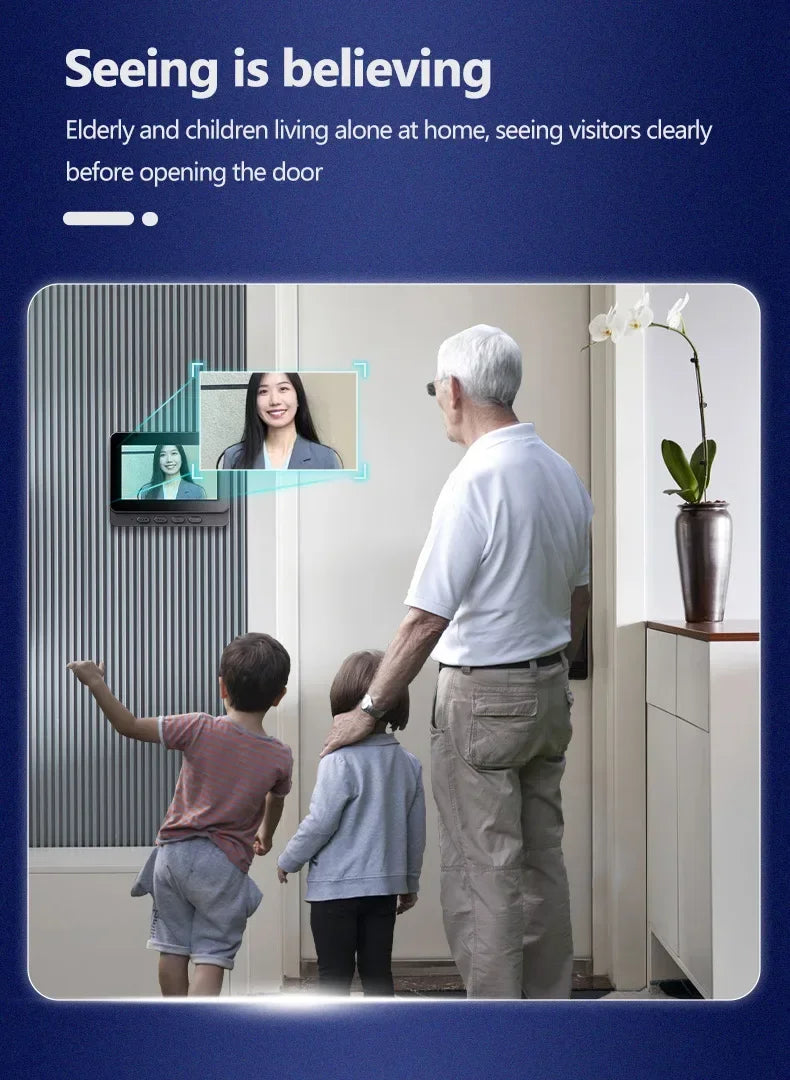 Waterproof Smart 2.4G Wireless Doorbells Video Intercom Camera Inteligente Night Vision 4.3inch Screen For Security Home