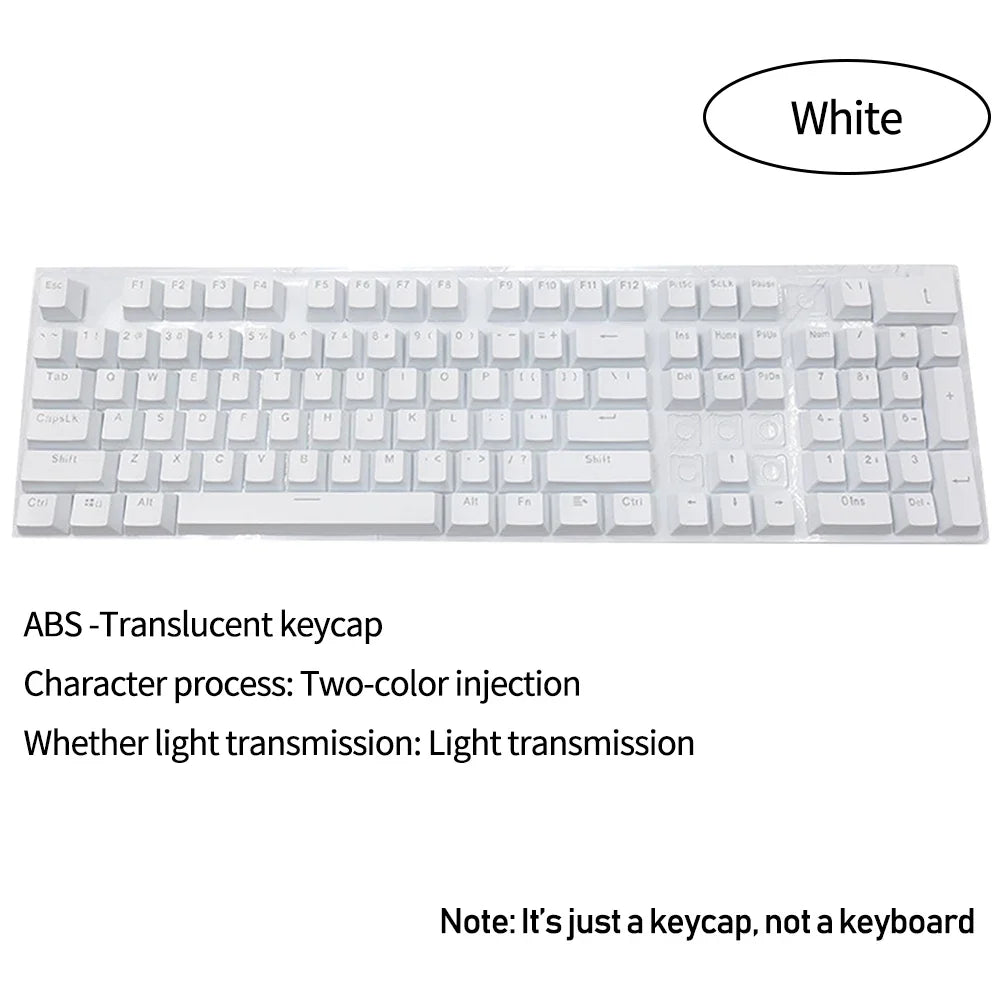104 Key OEM Backlit Keycaps Set ABS Keycaps Double Shot Cyan White Key Caps for Mx Cherry Gateron Switch Mechanical Keyboard Kit