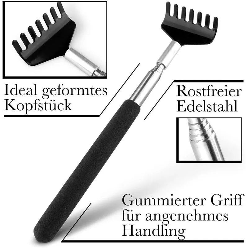 Telescopic Back Scratcher - Durable Stainless Steel Massager - White Back Massage Instrument Tidesmit