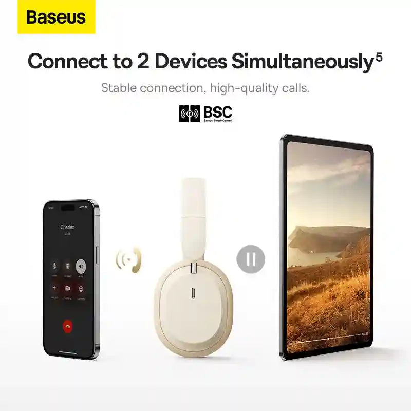 Wireless Over-Ear Headphones with 70H Playtime and Spatial Audio - Gray Tidesmit
