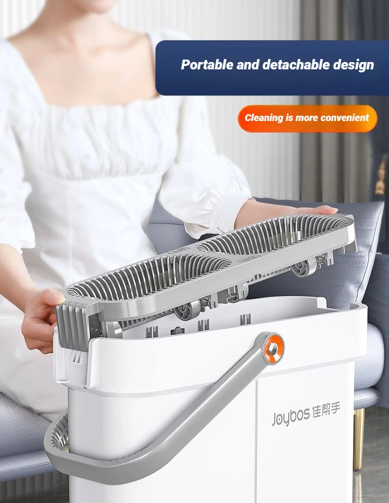Spin Flat Mop Combo Set With Bucket Joybos 33cm Wet Dry Floor Cleaning Scraper Barrel Mops Washable Microfiber Toilet Bathroom