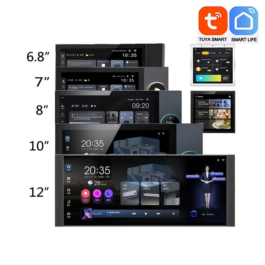 Smart Home Control Panel 8 Inch Touchscreen Zigbee Gateway Tidesmit