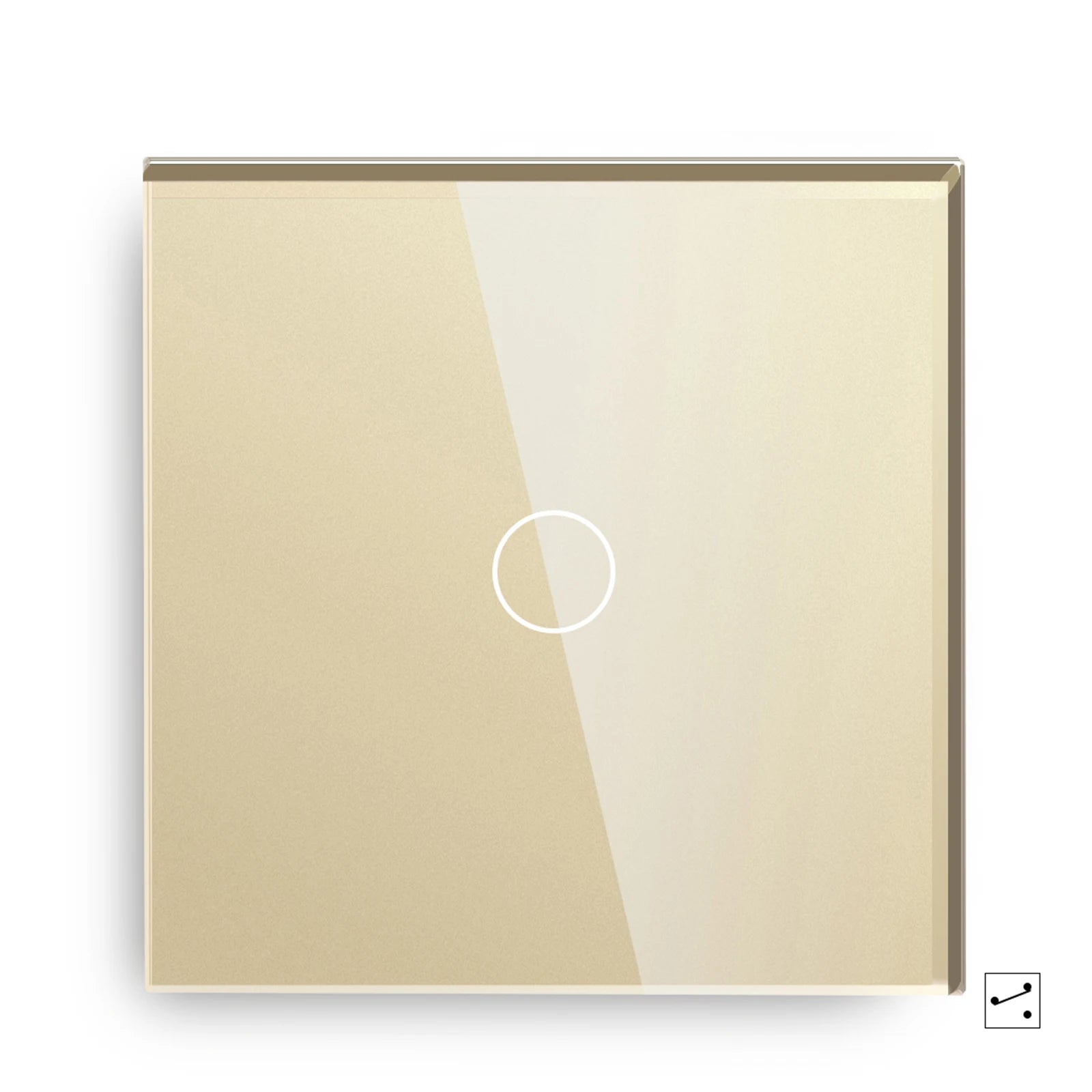 Crystal Glass WiFi Smart Light Switch | App-Controlled Wall Mount 1 Gang 2 Way Gold Tidesmit
