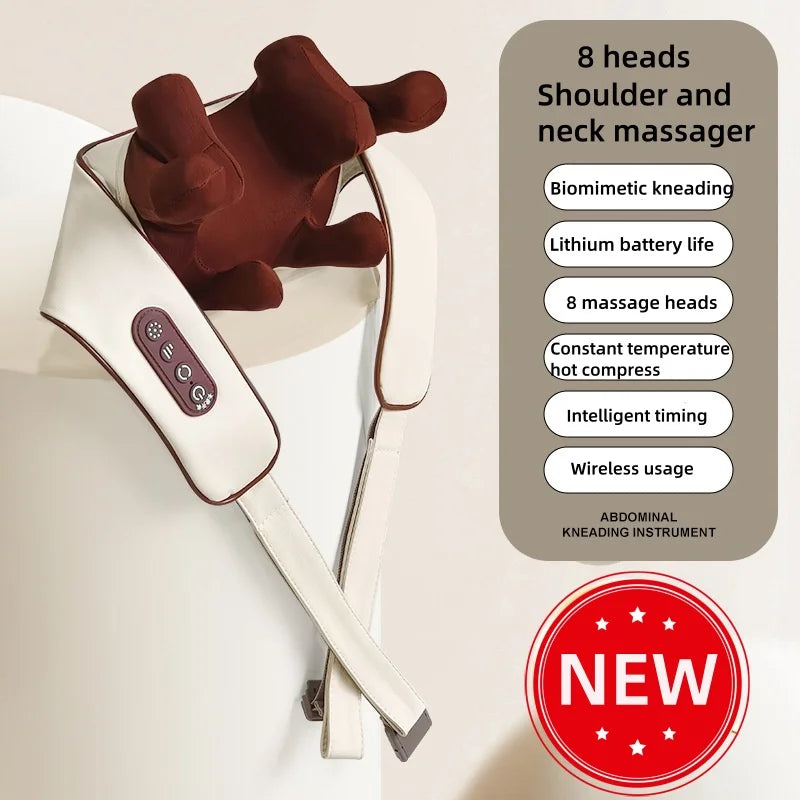 Electric Neck and Shoulder Massager with Heat for Deep Tissue Relief Massage Chairs Upgraded version Tidesmit
