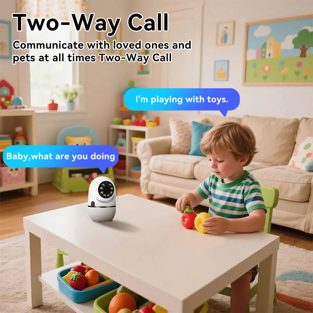PEGATAH 2K 360° PTZ Home Security Camera Automatic Tracking AI Human Detection Night Vision Video Surveillance Monitor O-Kam Pro