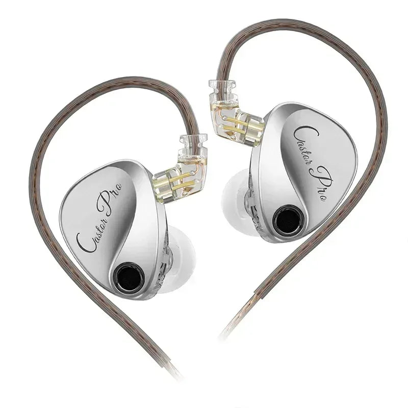 Tidesmit Dual Dynamic Driver Hi-Fi Wired In-Ear Monitors Silver-NO MIC Tidesmit
