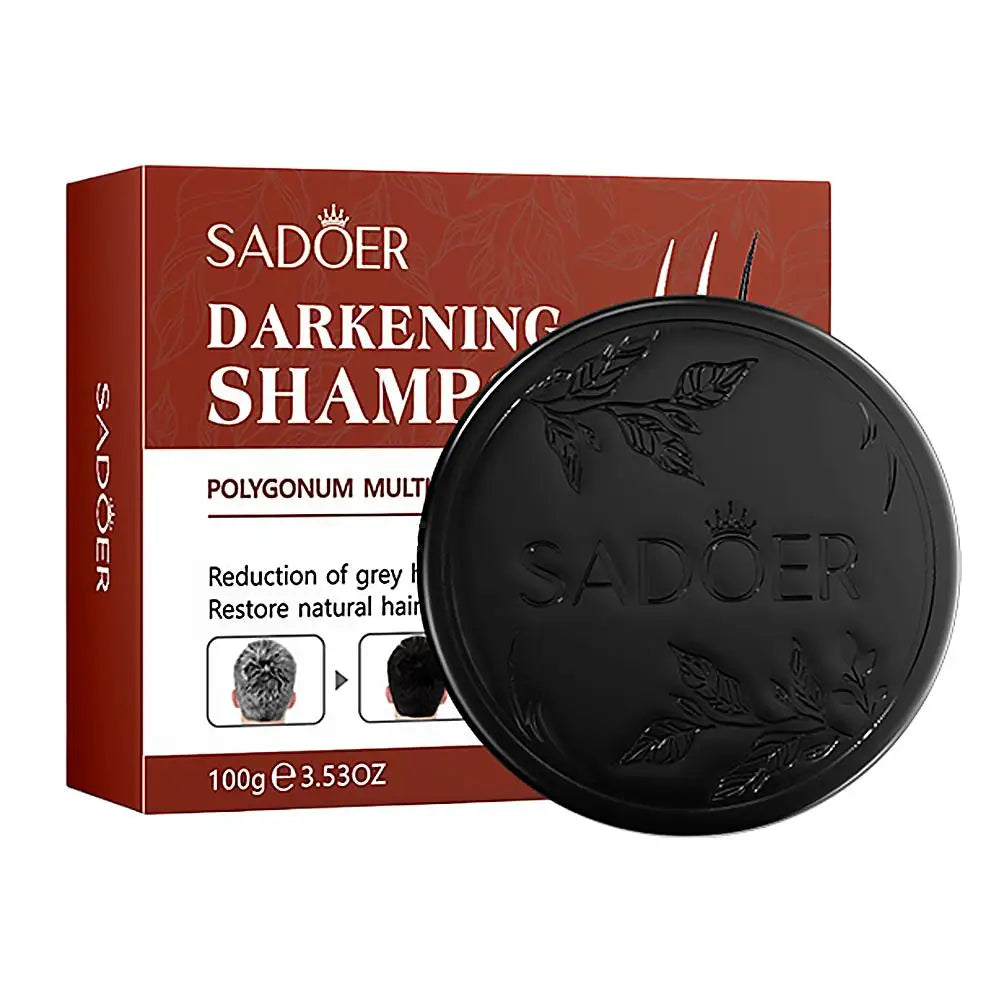 1/2PCS Black Soap Gray Hair Coverage Soap, Natural Polygonum Black Hair Shampoo Bar for Hair Darkening and Stronger, Refreshing