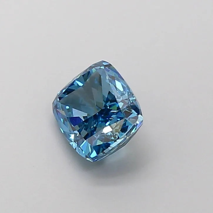 Premium Cushion Modified CVD Lab Grown Diamond IGI Certified 1.16 Carat Fancy Vivid Blue VS1 Excellent Cut Loose Gemstone