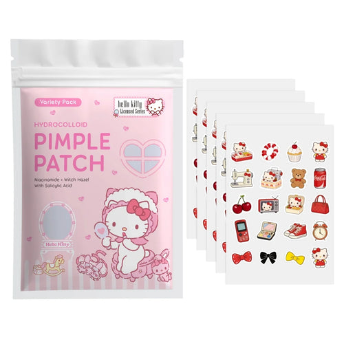 Hello Kitty hydrocolloid pimple patch variety pack with Hello Kitty cartoon artwork
