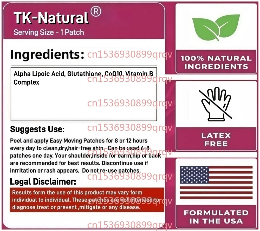30 Patches Alpha Lipoic Acid Transdermal Patches with Glutathione,Vitamin B Complex for Antioxidant, Cognitive, Nerve* Support