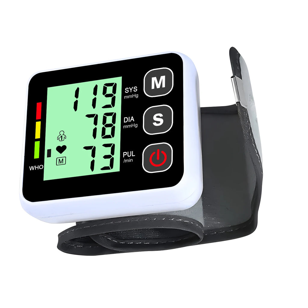 Digitlal Tensiometro Health Medical BP Sphygmomanometer Wrist cuff Digital Blood Pressure Monitor Heart Beat Rate Pulse Meter