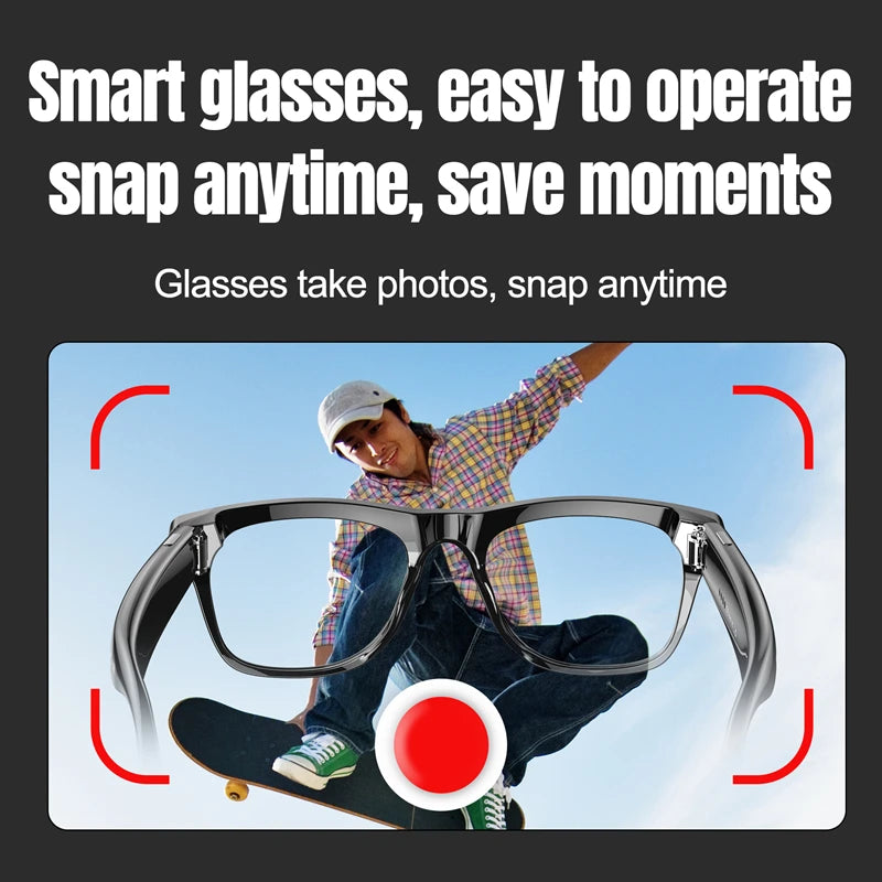 AI Smart Glasses with Spatial Audio and Integrated HD Camera Tidesmit