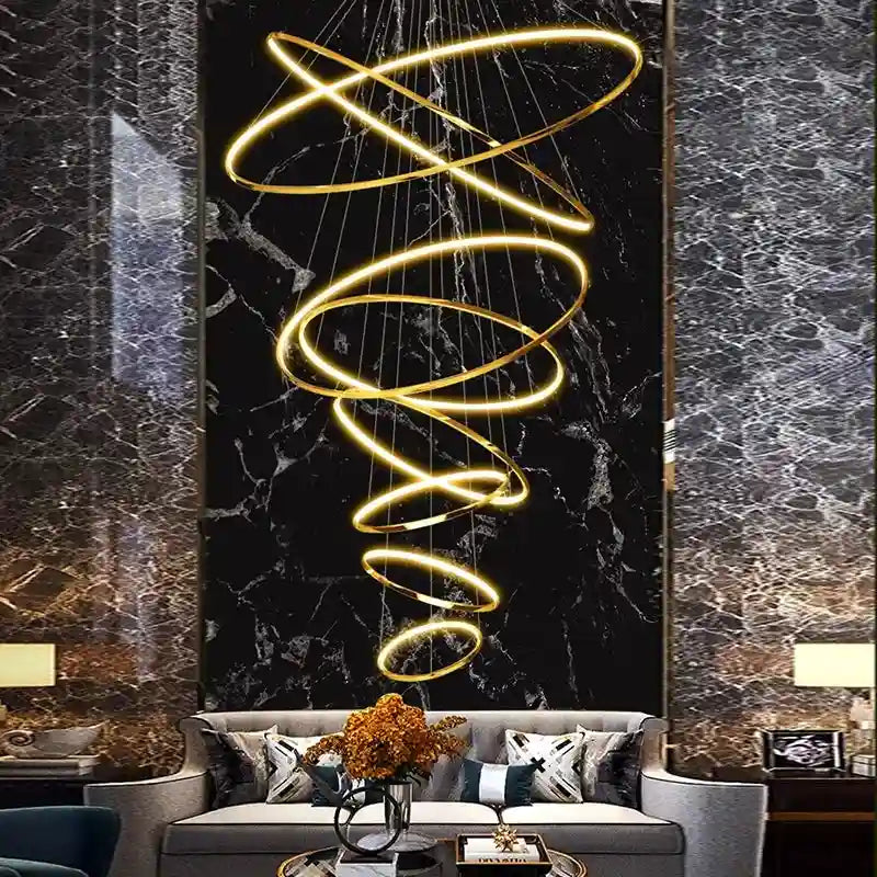 Modern LED Ring Pendant Light for Dining Room | Adjustable Black Finish Tidesmit