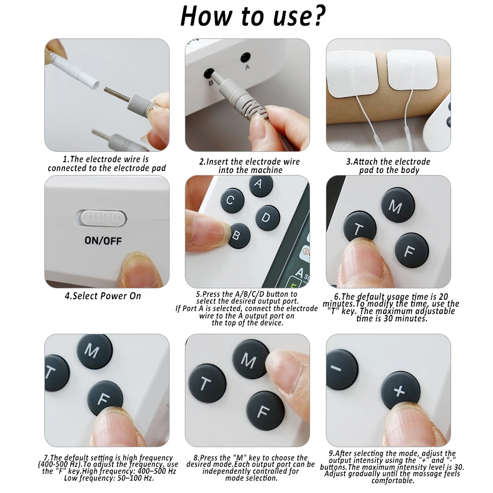Electric Muscle Stimulator & TENS Pulse Massager - Tidesmit Body Shaping Massage Equipment Tidesmit