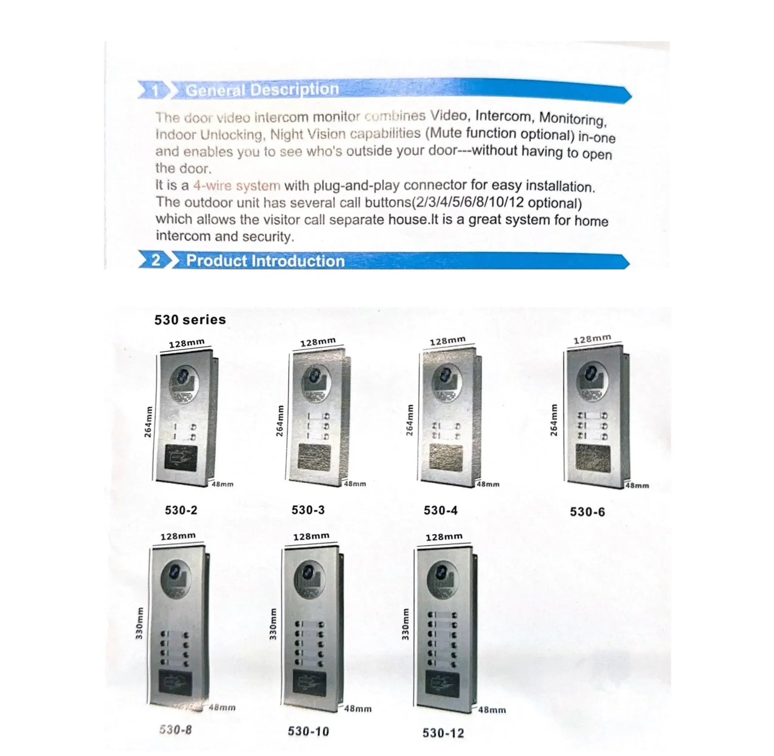 ANJIELO SMART 2/3/4 Unit Multi Apartments Intercom Video Doorbell with RFID Card Unlock 7inch 4Wired Video Door Phone System