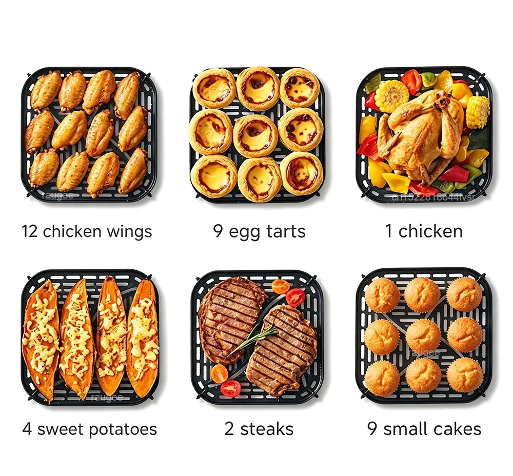 Air Fryer 8L 2800W Oil Free Electric Air Fryer with Touchscreen Household Multi-function Non-fat Fryer with Visible Window