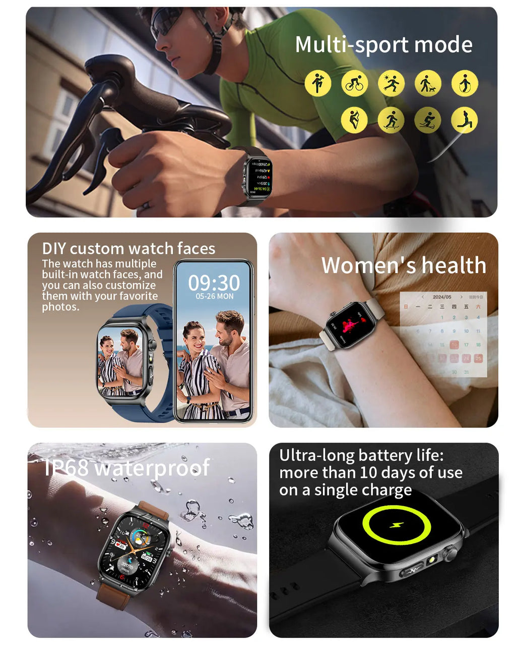 2026 New ECG Heart Health Analysis Smart Watch Accurate Uric Acid Blood Pressure Body Fat Five organ Fitness Health Smart Watch