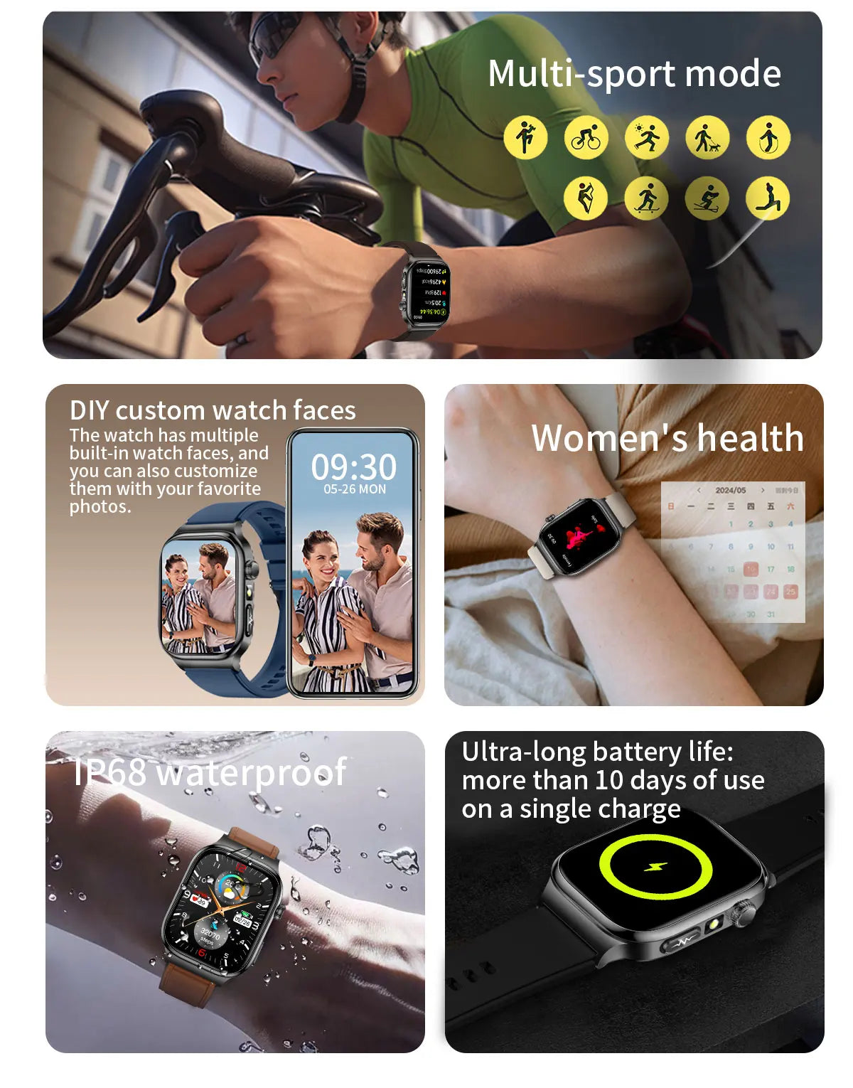 2026 New ECG Heart Health Analysis Smart Watch Accurate Uric Acid Blood Pressure Body Fat Five organ Fitness Health Smart Watch
